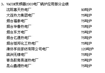 VACON 變頻器在火力發電廠75噸鍋爐風機應用