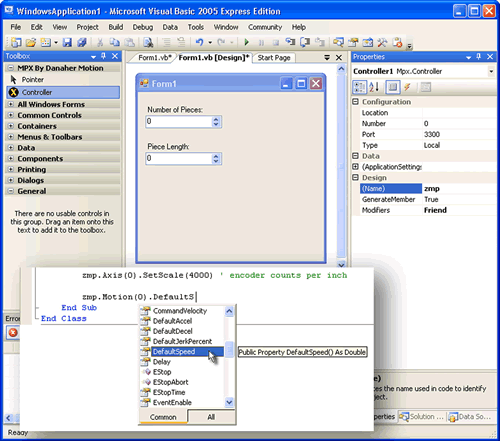 丹納赫傳動推出MPX運動庫，提供快速、直接Visual Basic編程