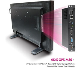 新漢 無驅動可插拔的尖端技術之數字標牌播放器NDiS OPS-M50